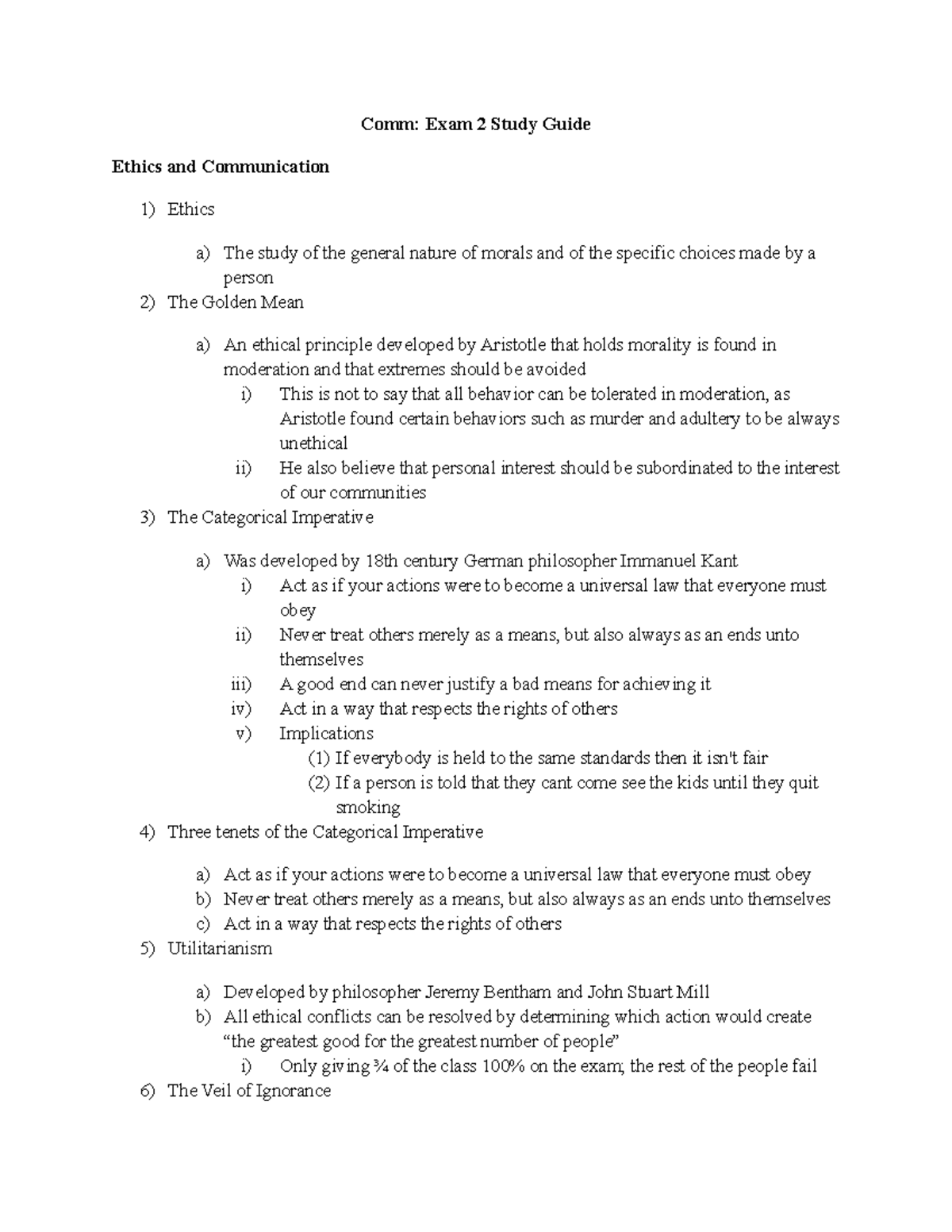Comm 2 Exam Study Guide: Ethics, Leadership, & Group Communication ...