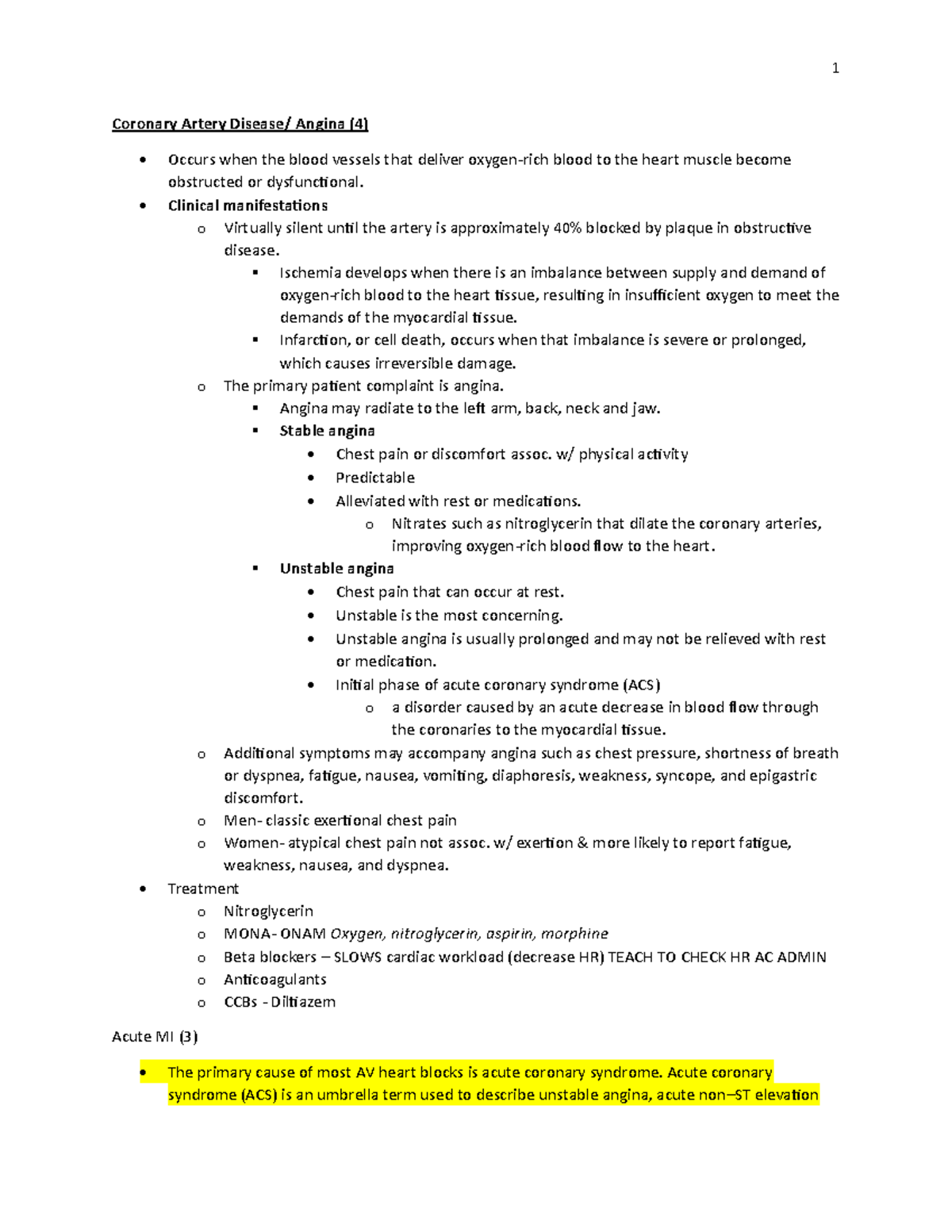 Cardiovascular System - Semester 9 Exam #2 Study Guide - Studocu