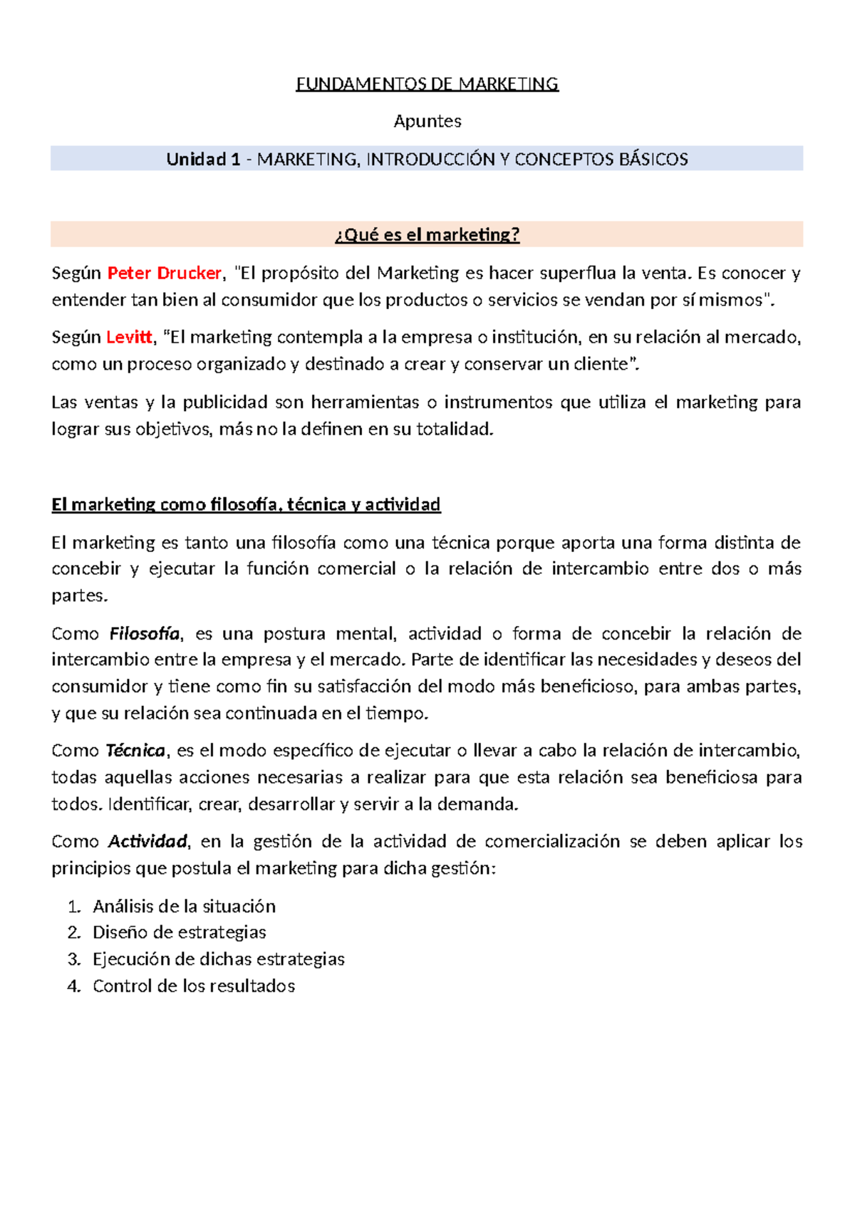 Fund. de Mrktg Unidad 1 - 5 Apunte 2 - FUNDAMENTOS DE MARKETING Apuntes ...