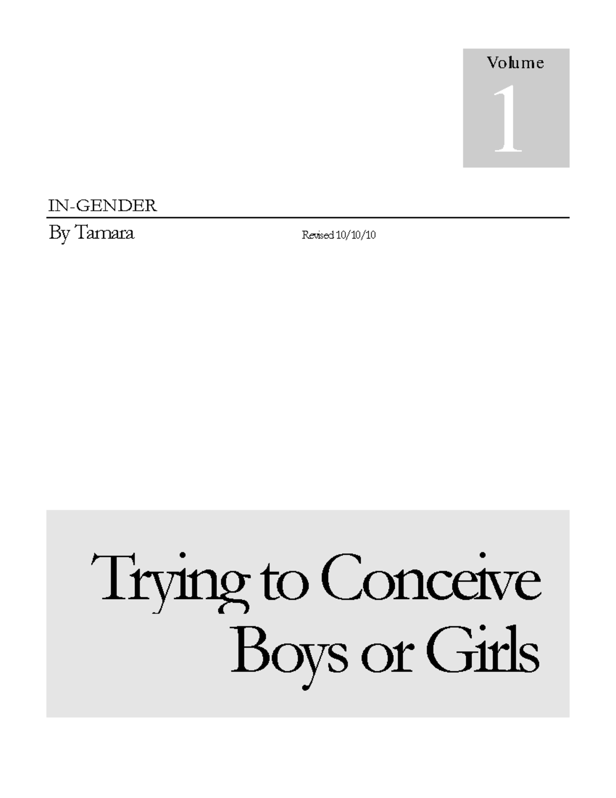 TTC Gender Swaying Guide: Strategies for Conceiving Boys or Girls - Studocu