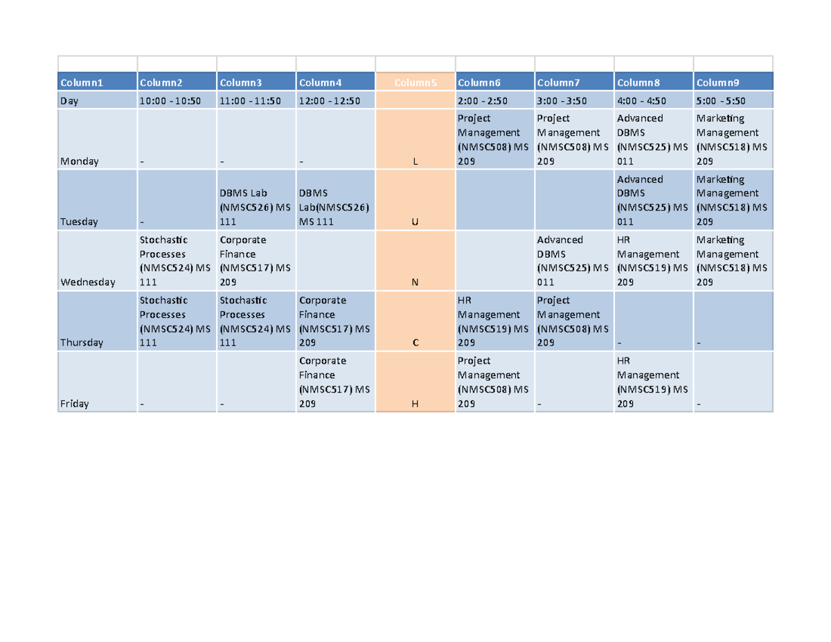Updated Timetable - Good - Column1 Column2 Column3 Column4 Column5 ...