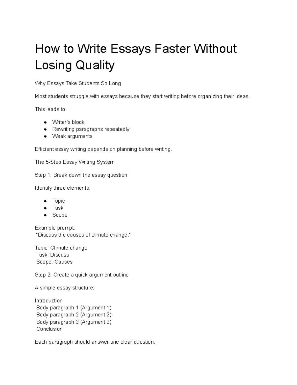 Studoc 3 - Efficient Essay Writing Techniques for Students - Studocu