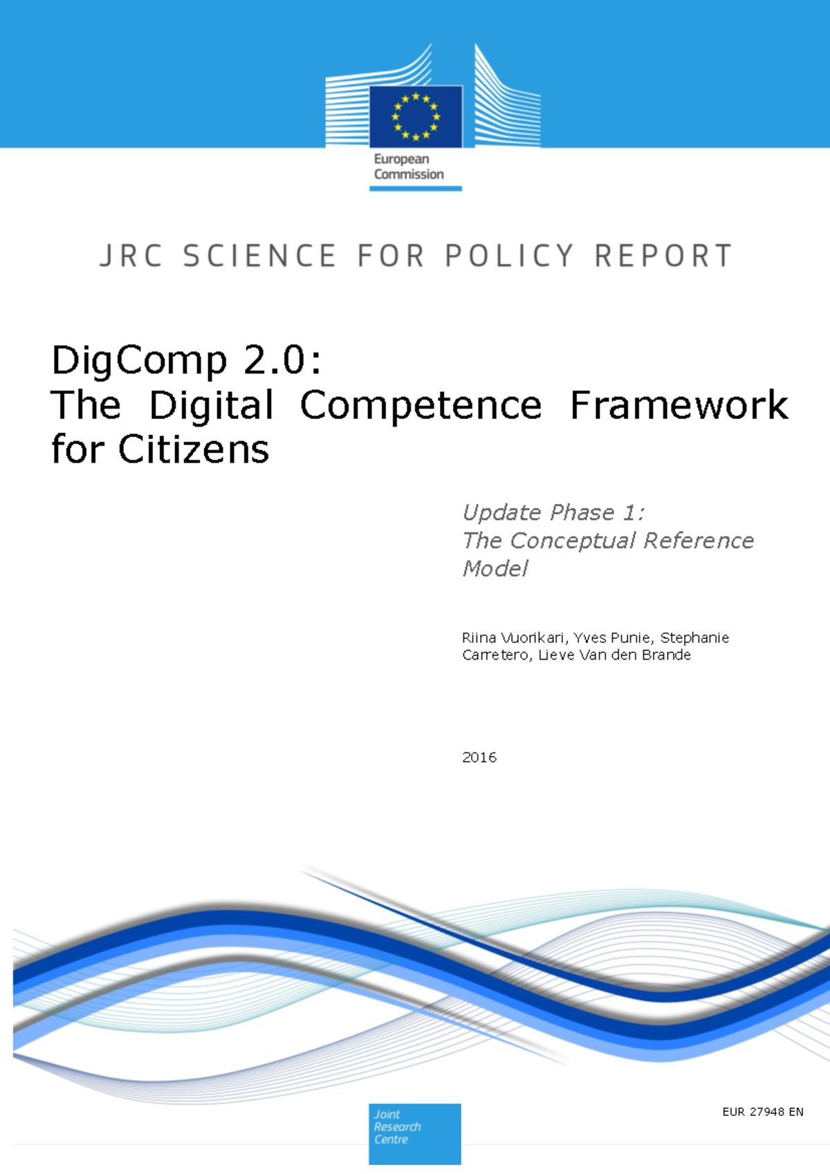 DigComp 2.0: Digital Competence Framework for Citizens - Phase 1 Update ...