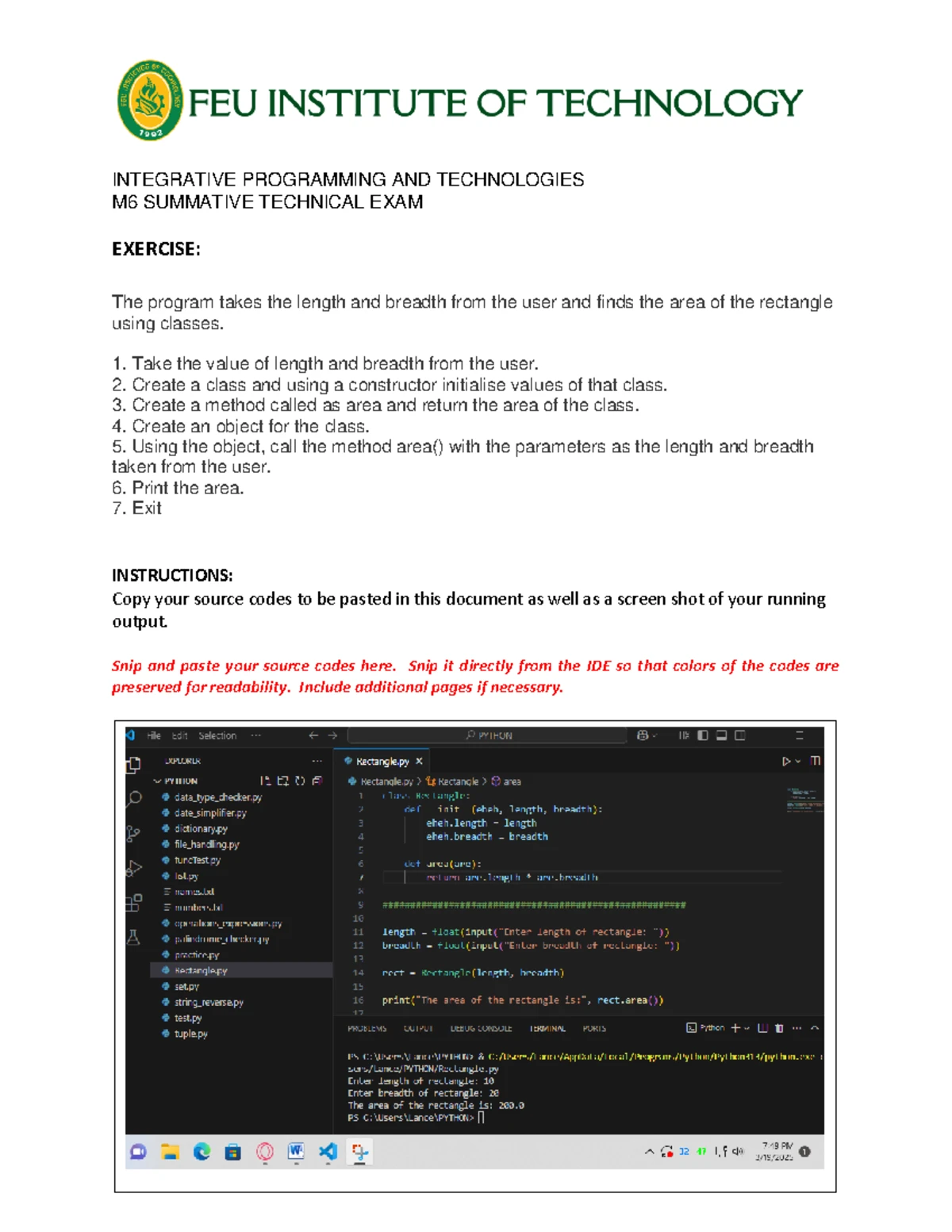 Requirements & Rubric - Machine Problem 1 & 2 - MACHINE PROBLEM - 1 & 2 ...