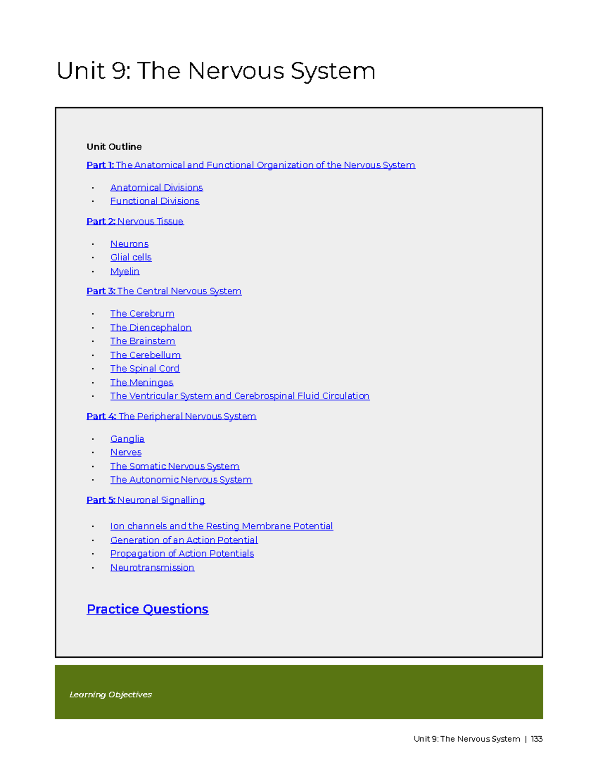Unit 9: The Nervous System - Lecture Notes - Studocu