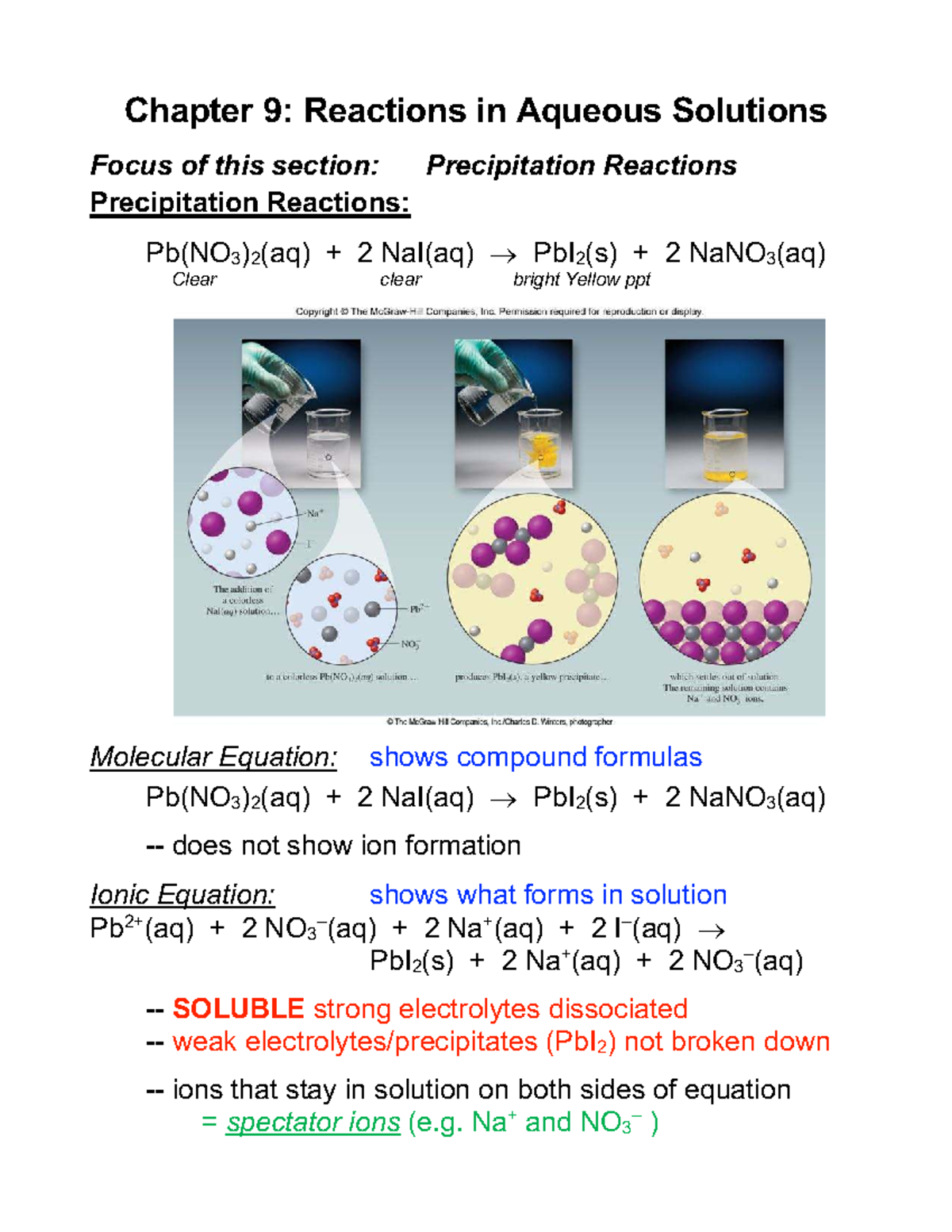 Chapter 9: Reactions in Aqueous Solutions - Studocu