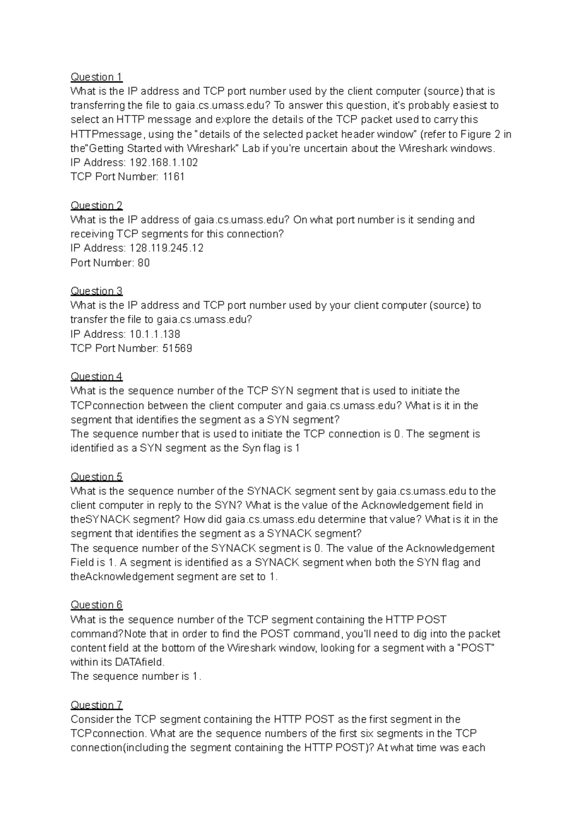 Netfun Week 6 - Week 6 Lab answers - Question 1 What is the IP address ...