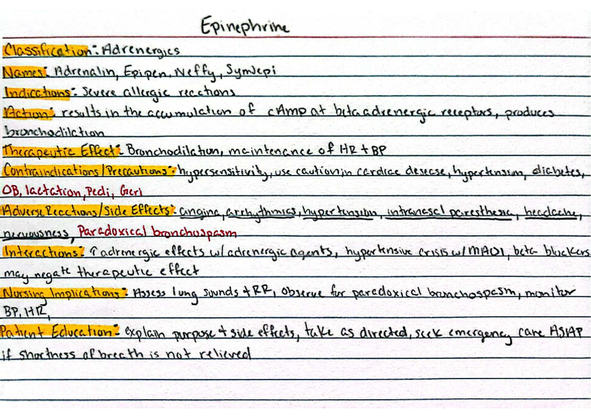 Epinephrine - drug card - Evvephing NGRSt Ndceaalin, Eoiqen, ey ...