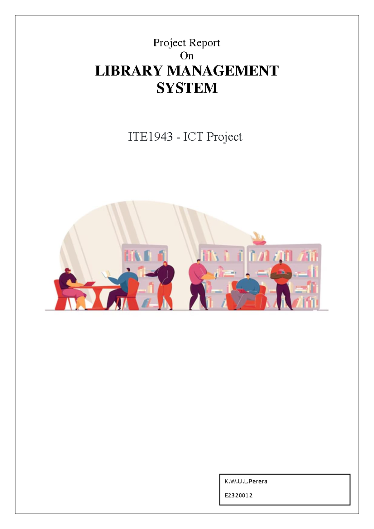 Library Management - This is ICT project assignment - Project Report On ...