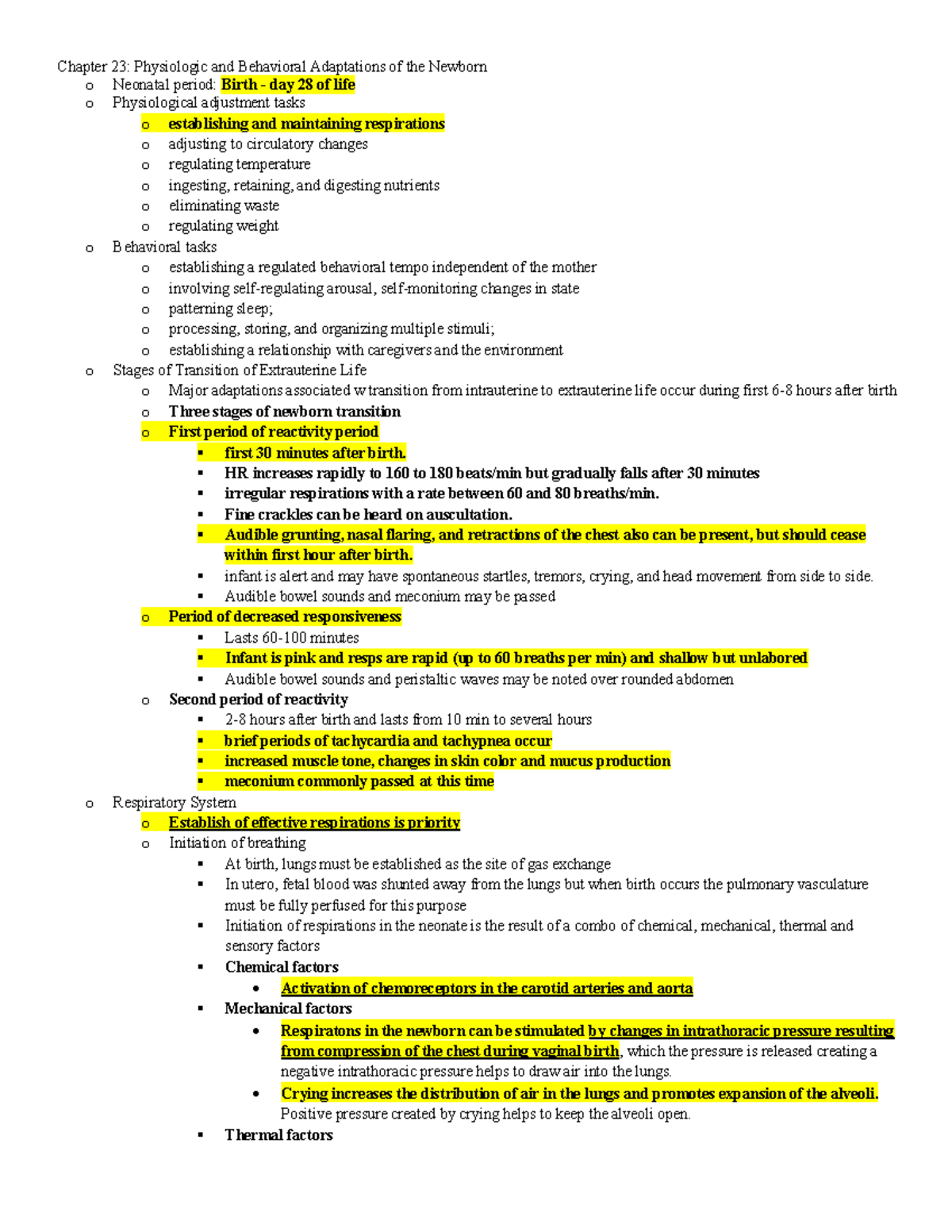 Exam 2 Guide - In-depth notes of newborn assessment and all the birth ...
