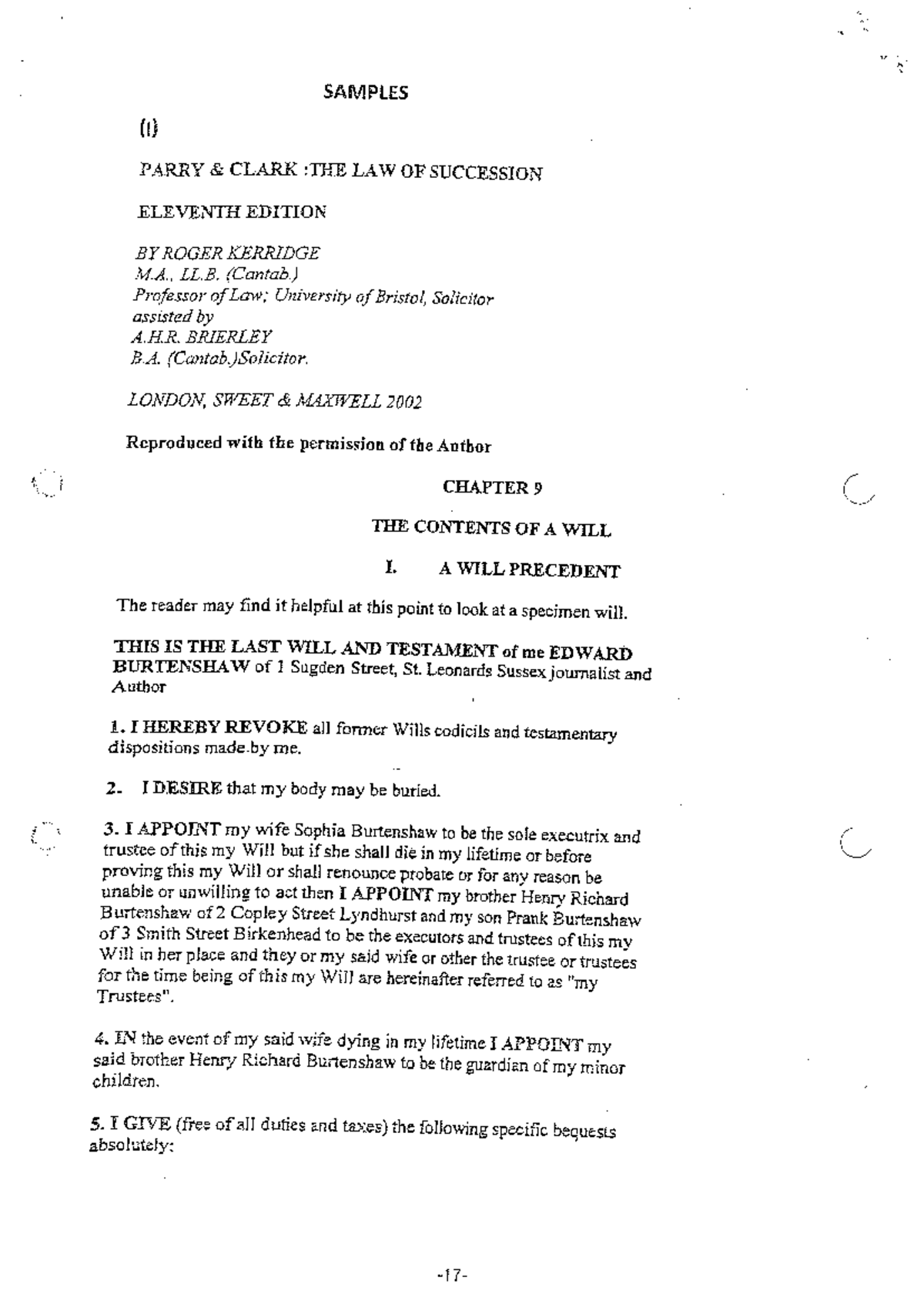 Sample Will Template and Guidelines for Drafting Your Will - Studocu