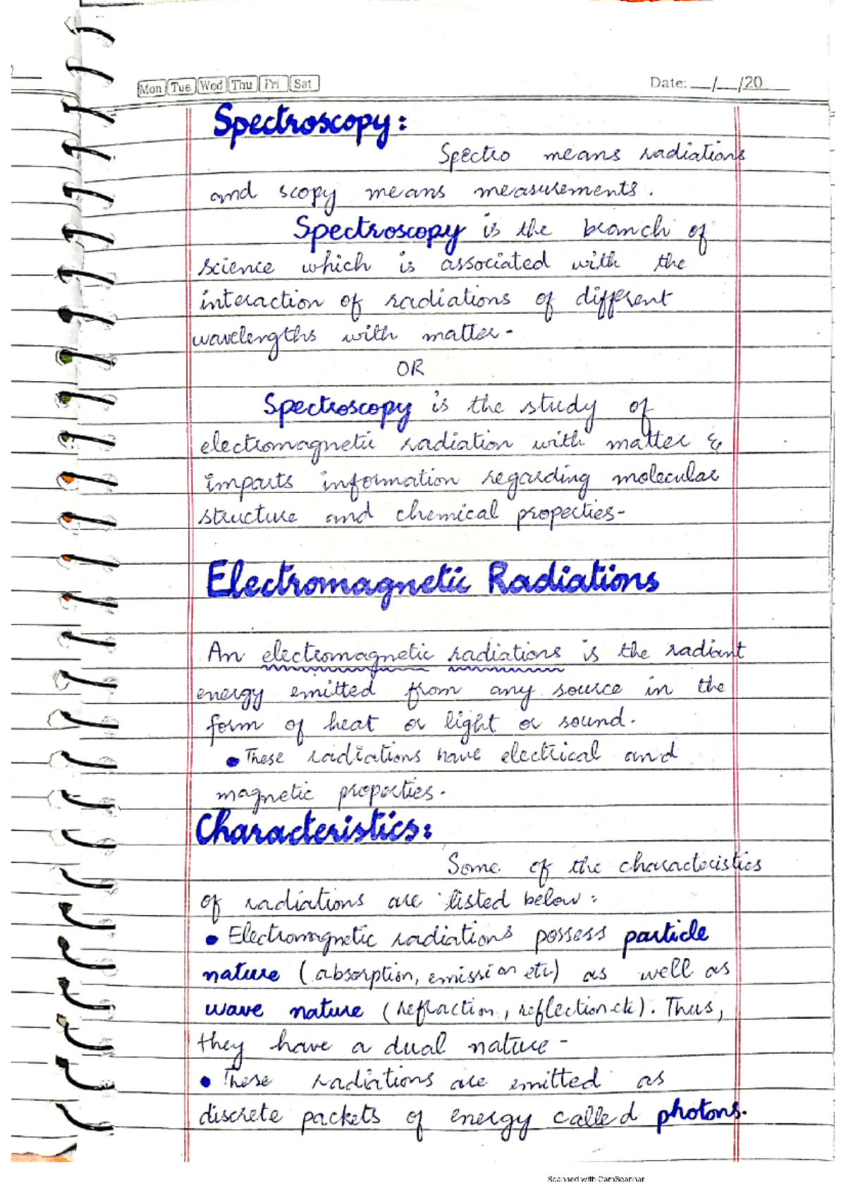 Rotational spectroscopy notes 7th - Mon Tue Wed Thu Fri Sat Date ...