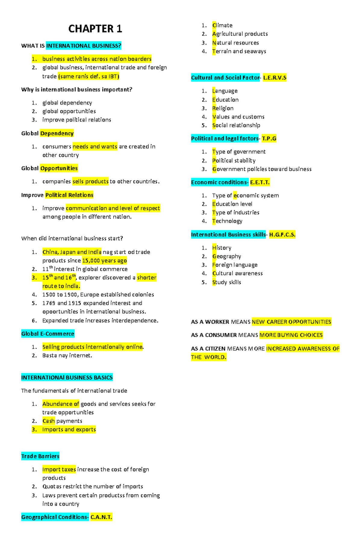 IBT Prelim Reviewer - Lecture Notes on IBT - CHAPTER 1 WHAT IS ...
