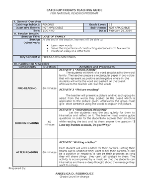 April 24 NRP - Sample Reading material - CATCH-UP FRIDAYS TEACHING ...