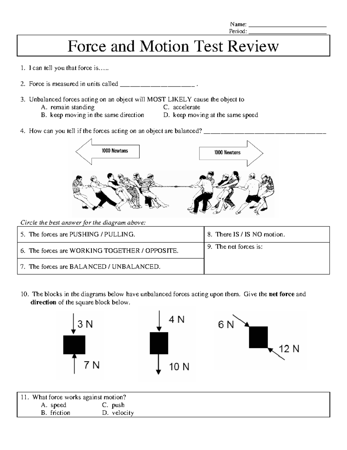 Force and Motion Test Review for Science 101: Exam Prep - Studocu