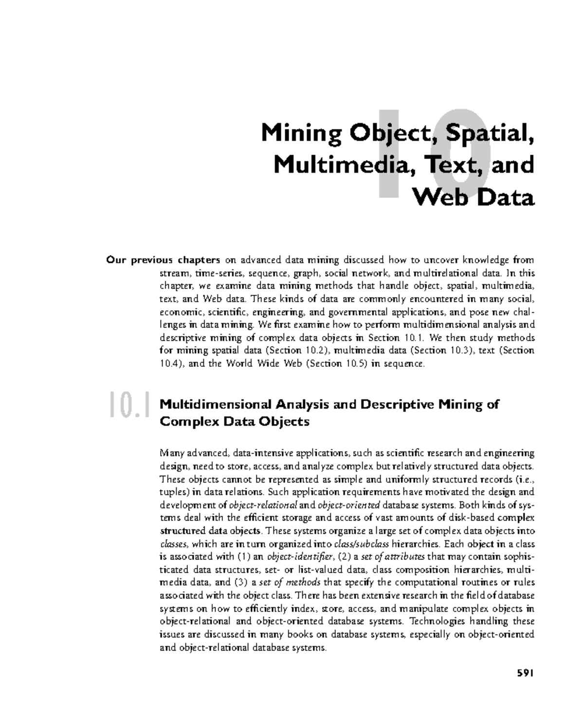 Chapter 10: Mining Object, Spatial, Multimedia, Text, and Web Data ...