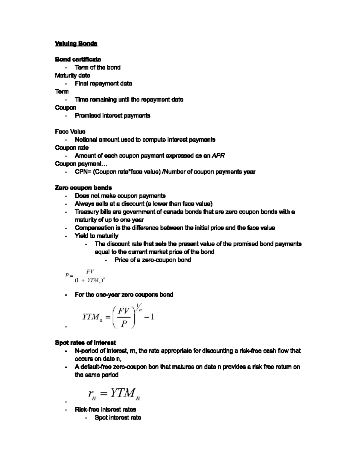 Chapter 6: Valuing Bonds - ADM 2350 Notes - Studocu