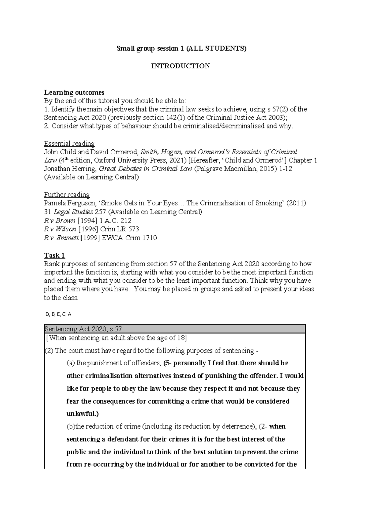 Small Group Session 1 - SGS 1 Crim - Small group session 1 (ALL ...