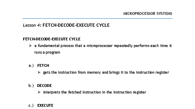 EEAC 110 Microprocessor Systems Lessons 4-6 Overview - Studocu