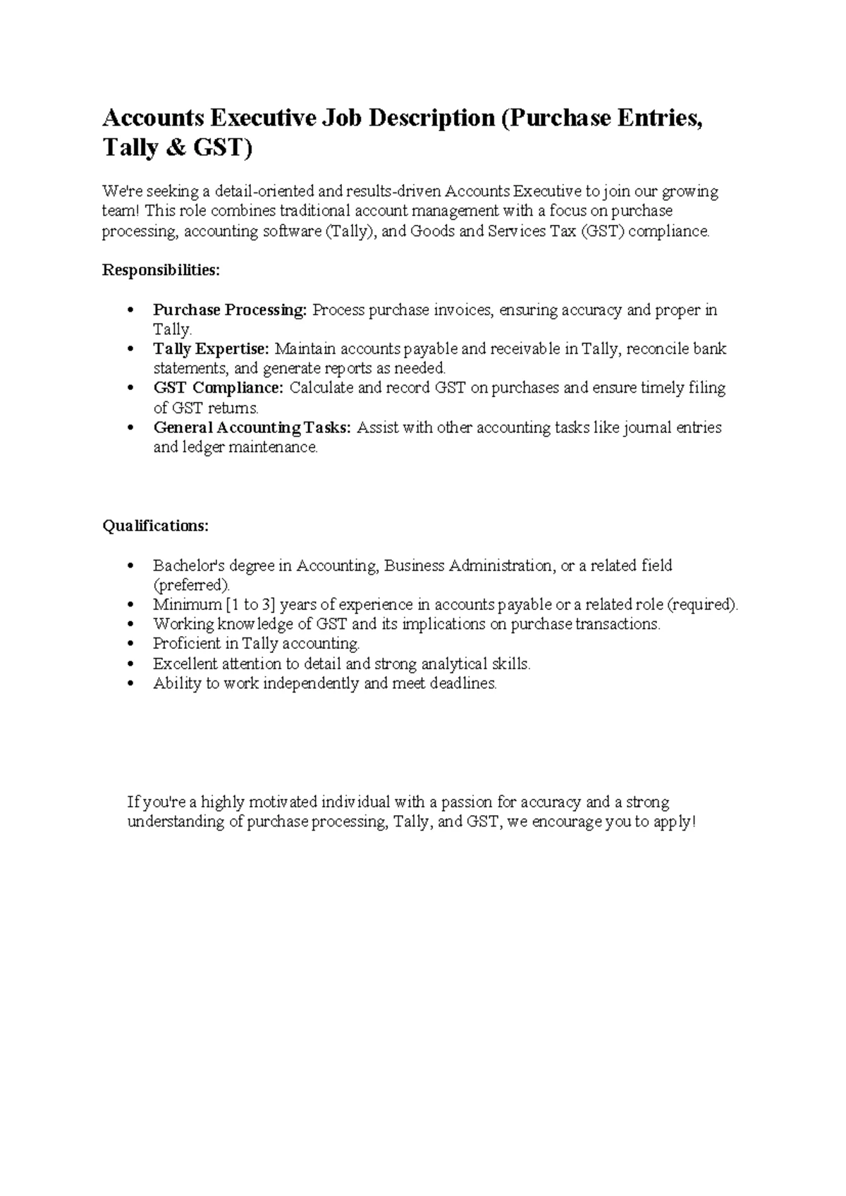 Digital Marketing Executive Job Description Overview and ...