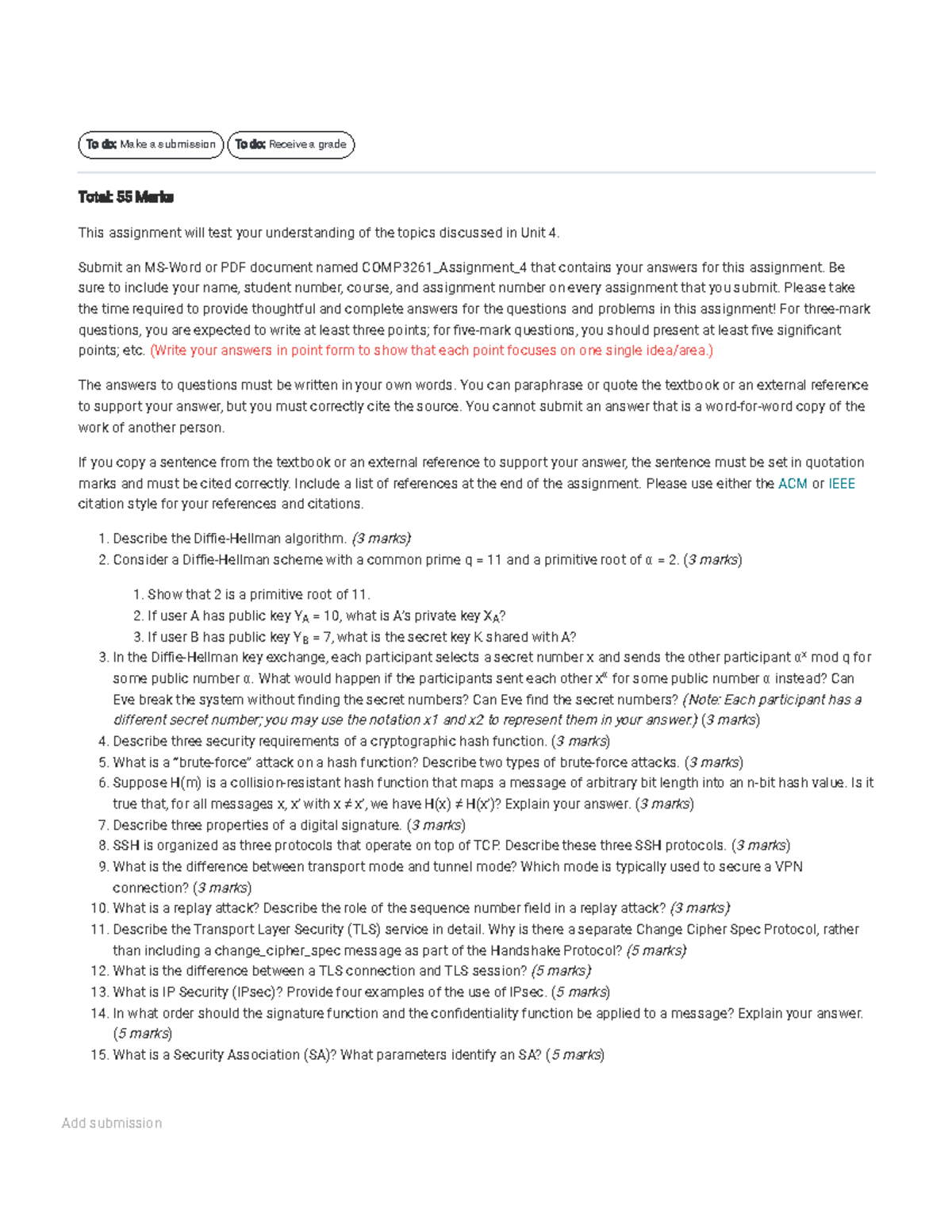 COMP3261 J02 202425 Assignment 4: Securing Transactions Guide - Studocu
