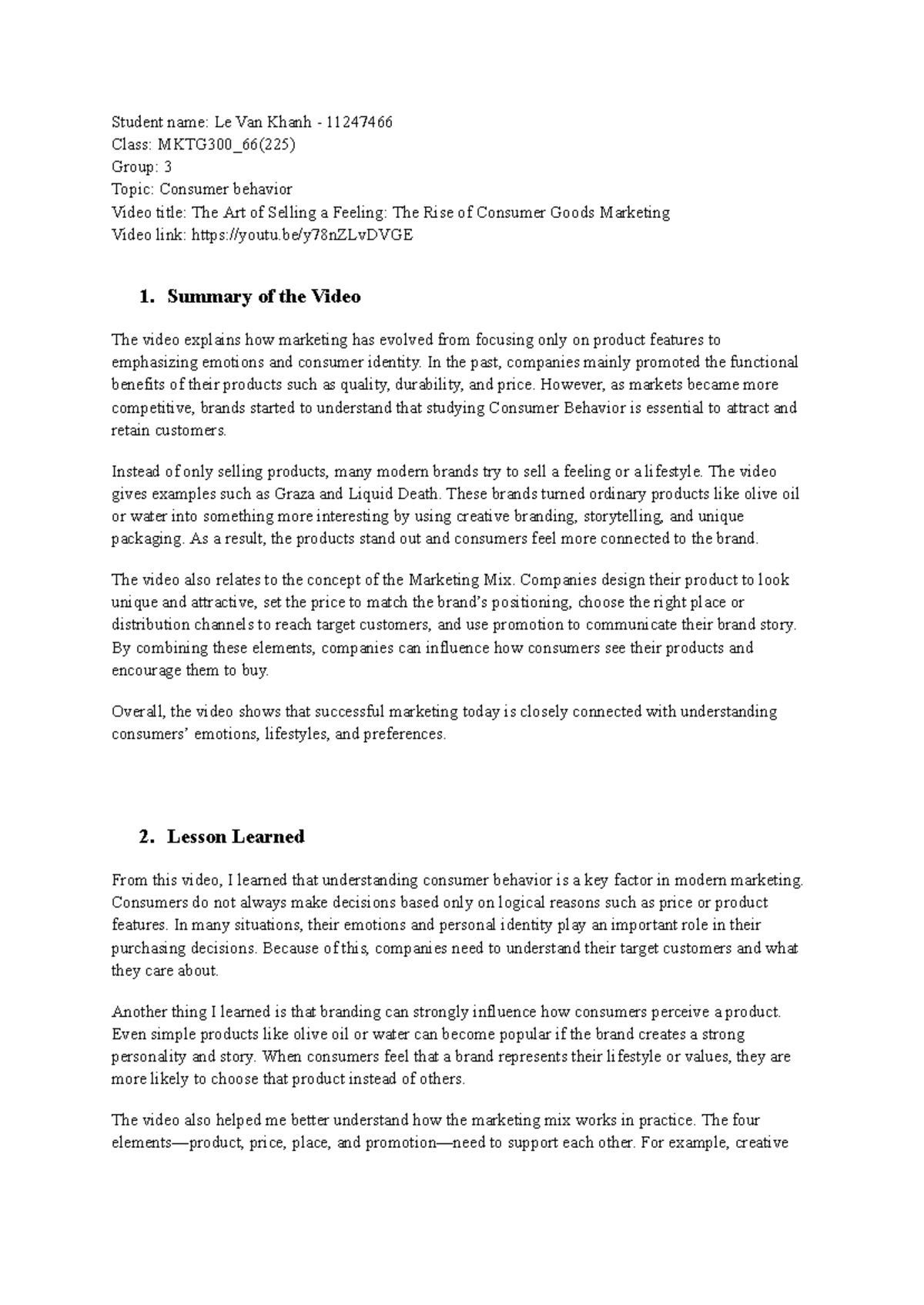 MKTG300_66(225) - Group 3 - Consumer Behavior & Marketing Insights ...