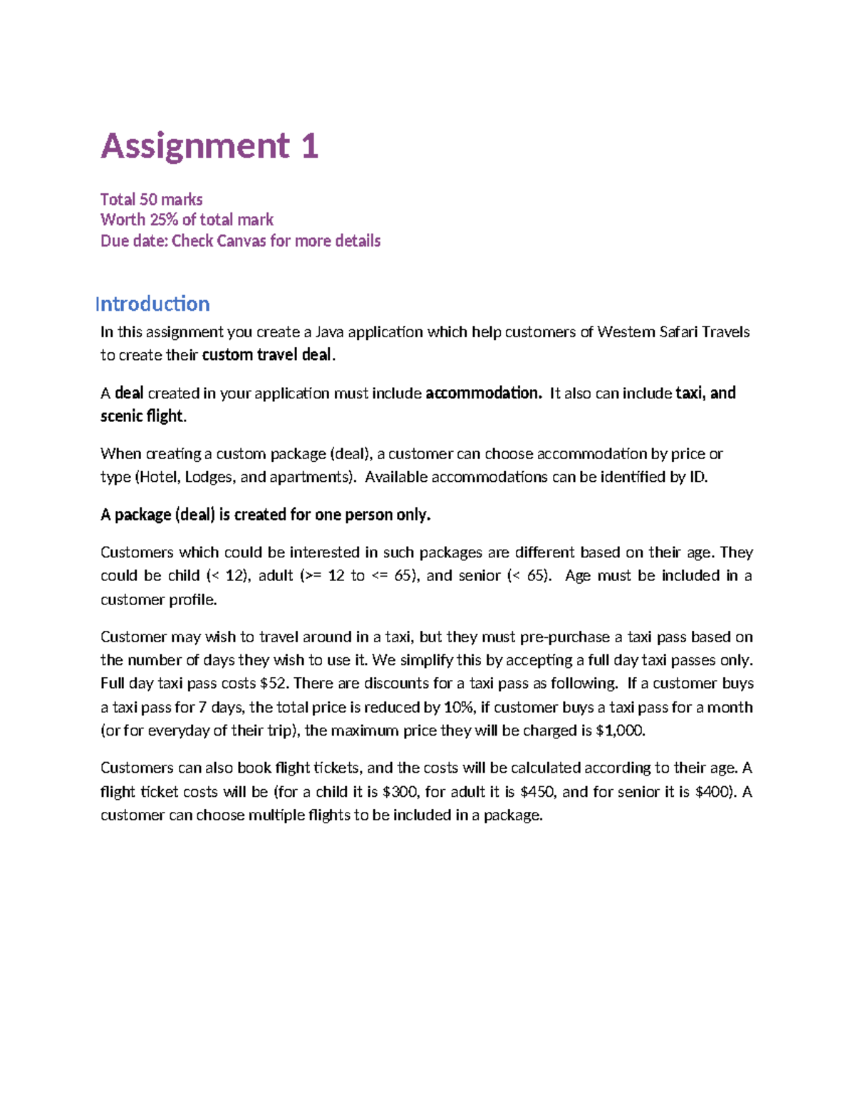 RMIT COSC2395 Programming A Assignment 1 - Travel Booking Application ...