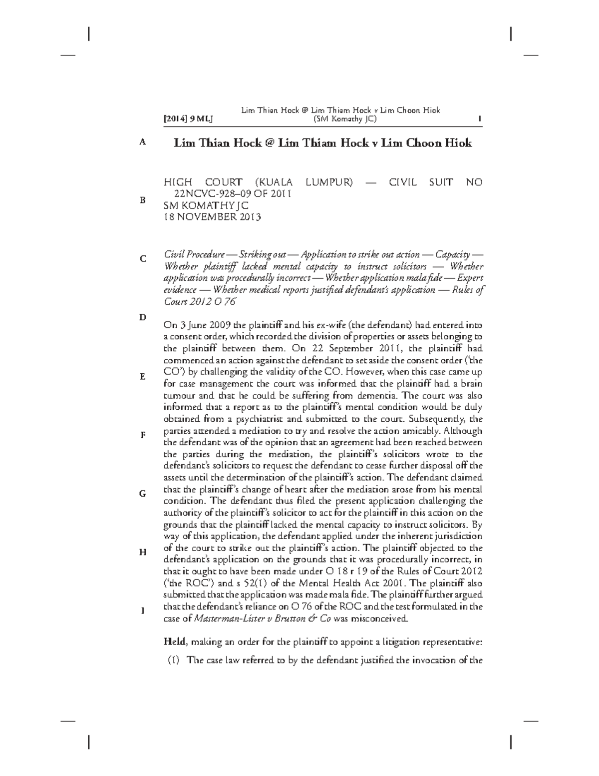 Lim Thian Hock v Lim Choon Hiok: High Court Ruling on Mental Capacity ...