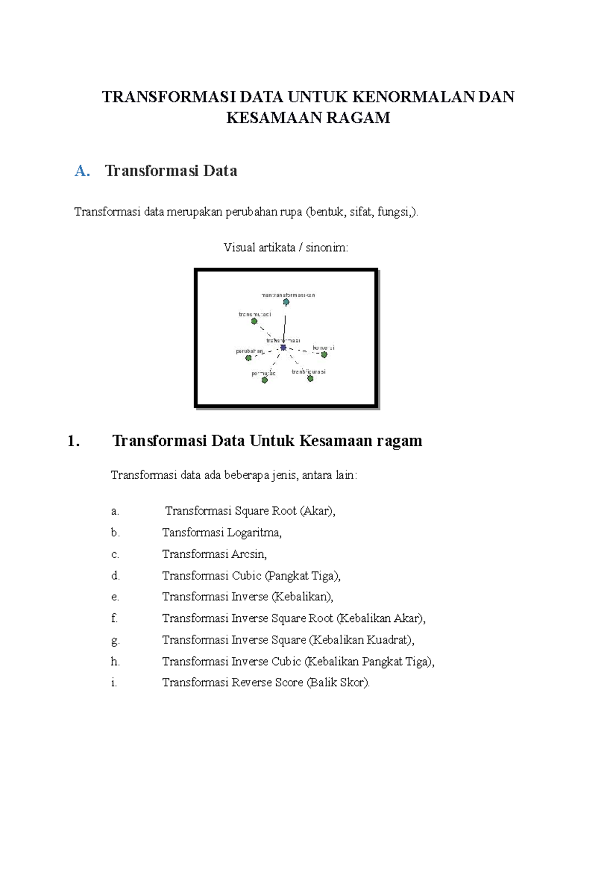 Transformasi Data untuk Kenormalan dan Kesamaan Ragam dalam Statistika ...