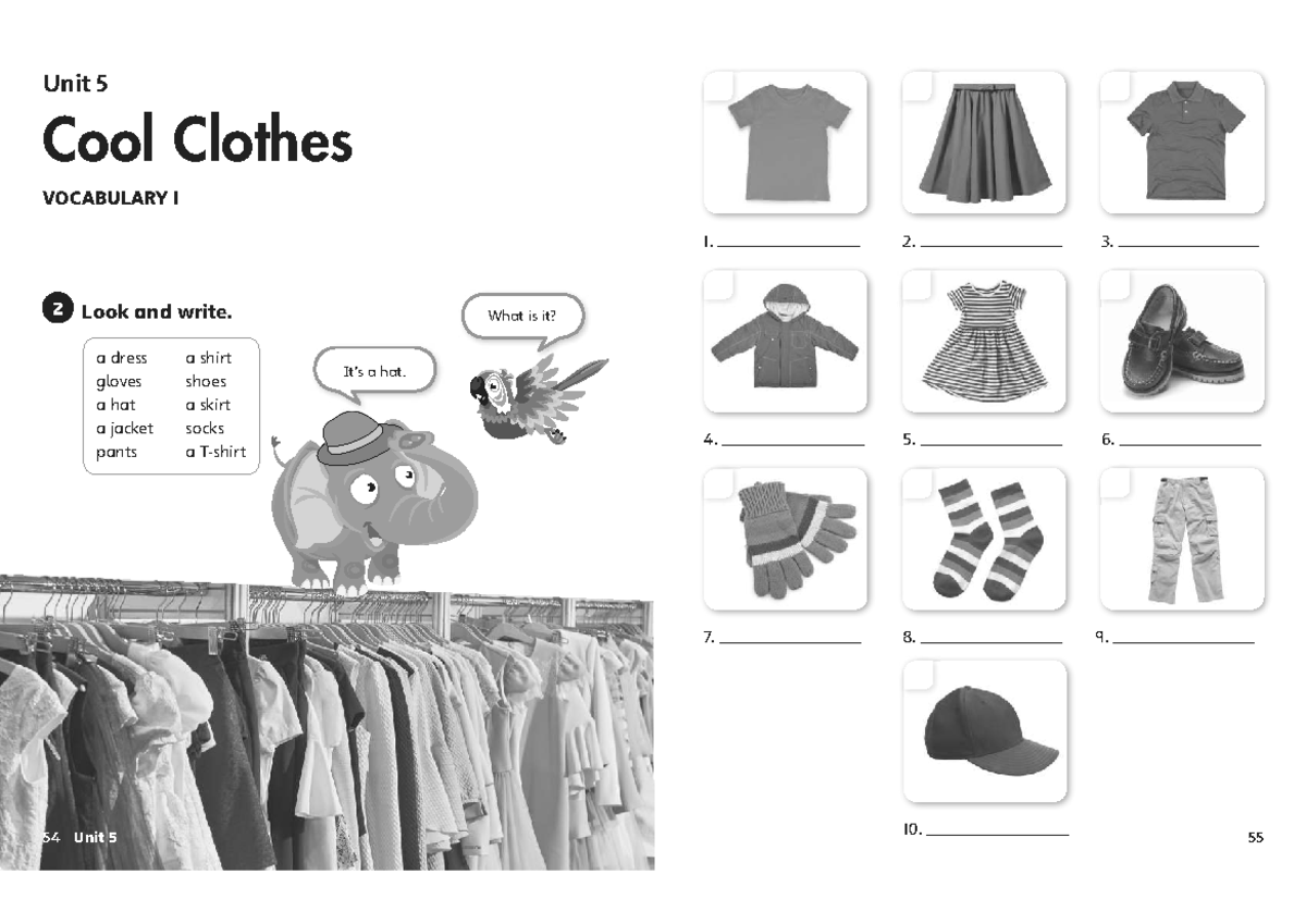 WS02 - PRIMARY ENGLISH - English A2 - Unit 5 Cool Clothes VOCABULARY 1 ...