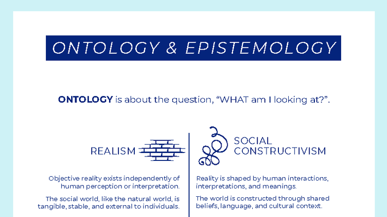 Ontology and Epistemology Cheat Sheet (Degree Doctor) - Studocu