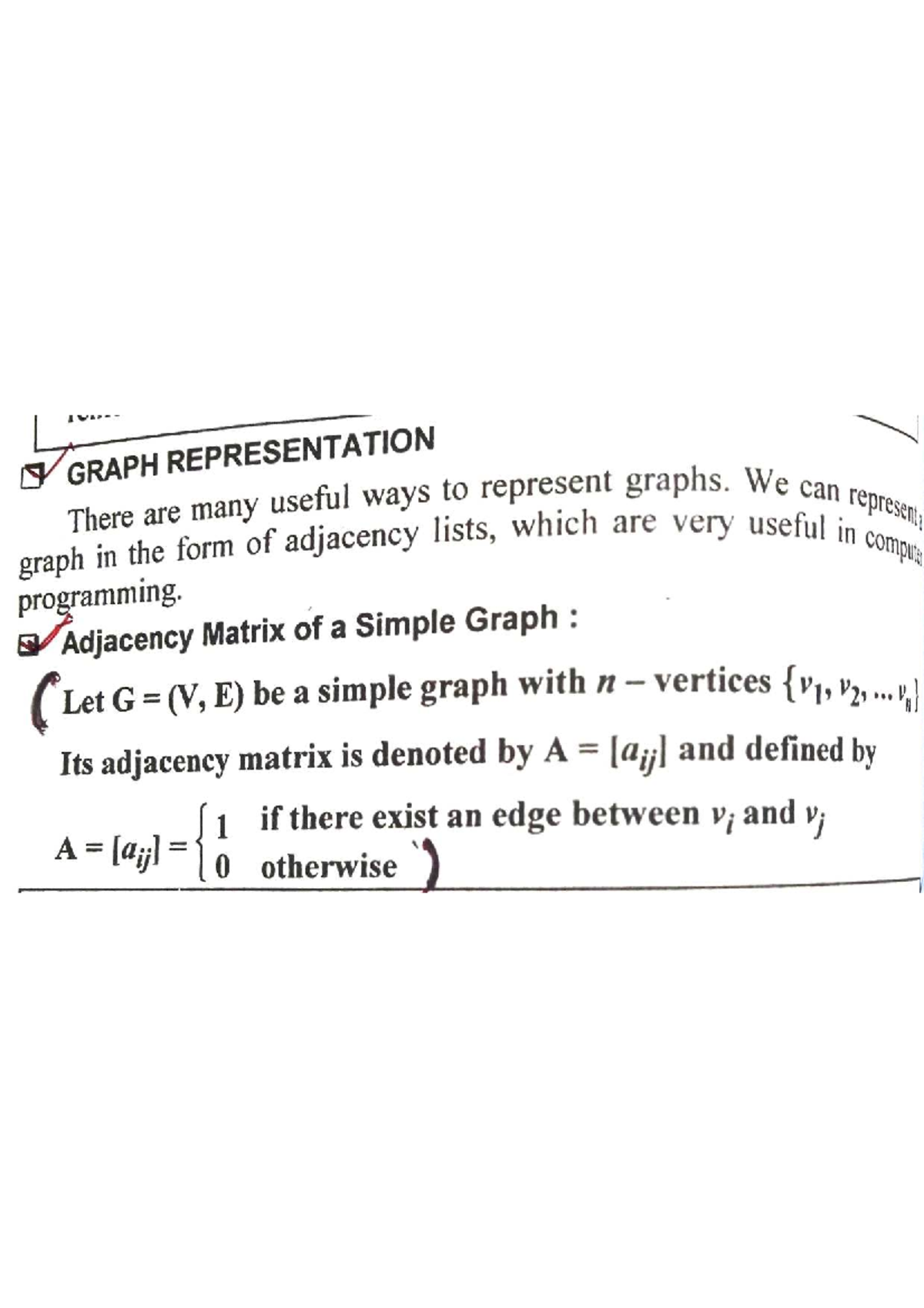 Matrix Representation of Graphs: Adjacency & Incidence Matrices - Studocu