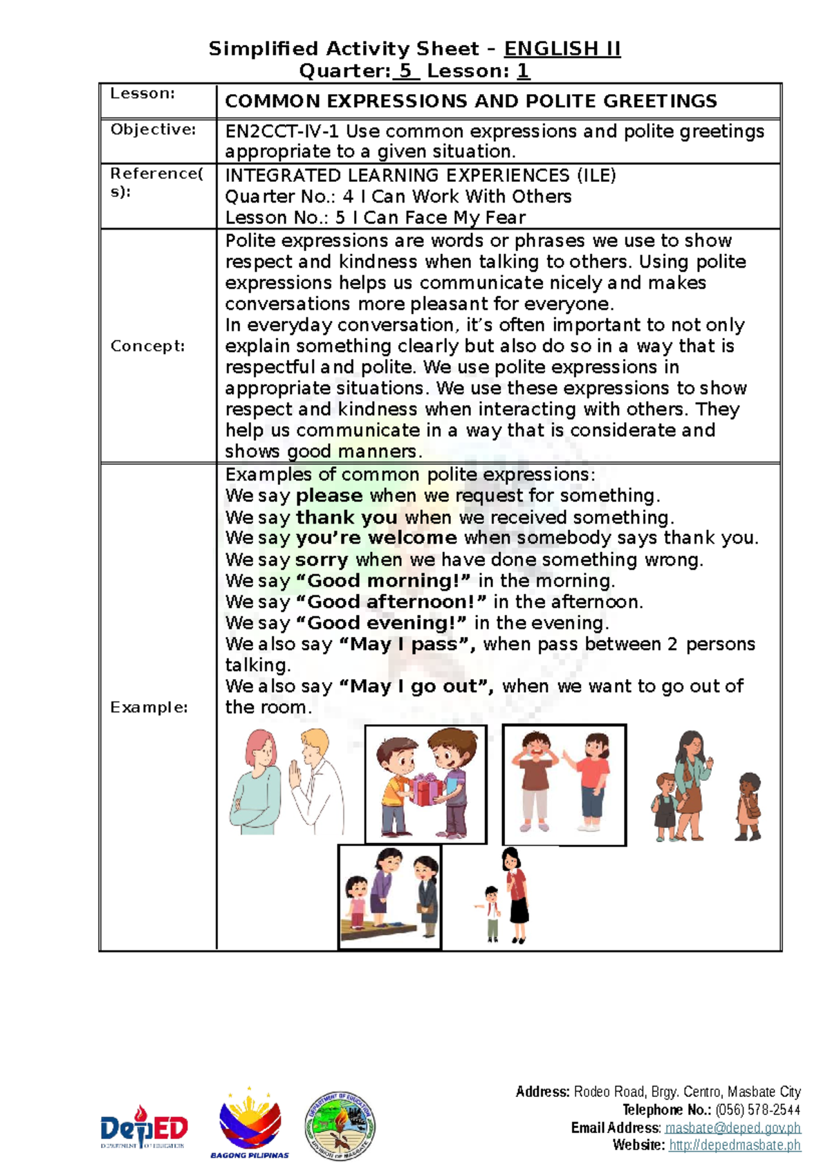 SAS Grade 2 Q4 L5: Common Expressions & Polite Greetings - Studocu
