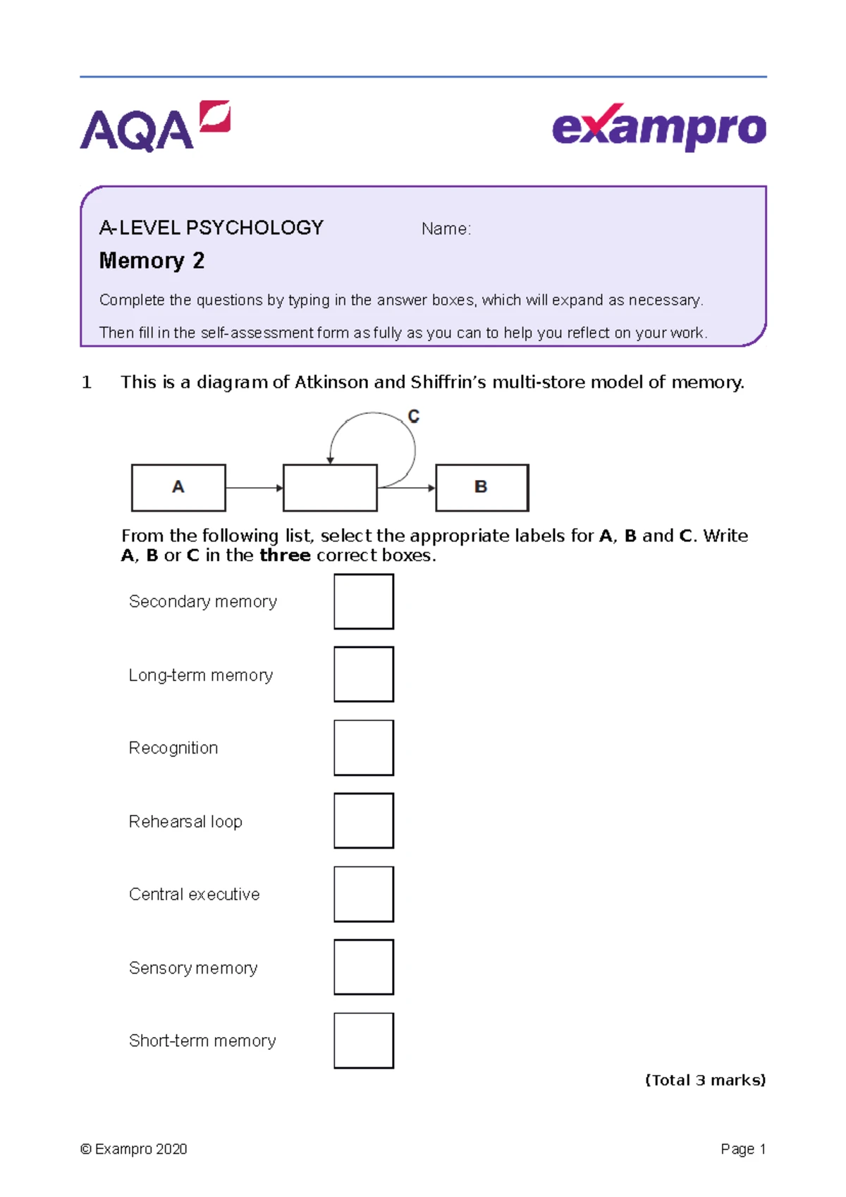 AQA A Level Psychology RM Workbook Ed2: Suggested Answers and Tips ...