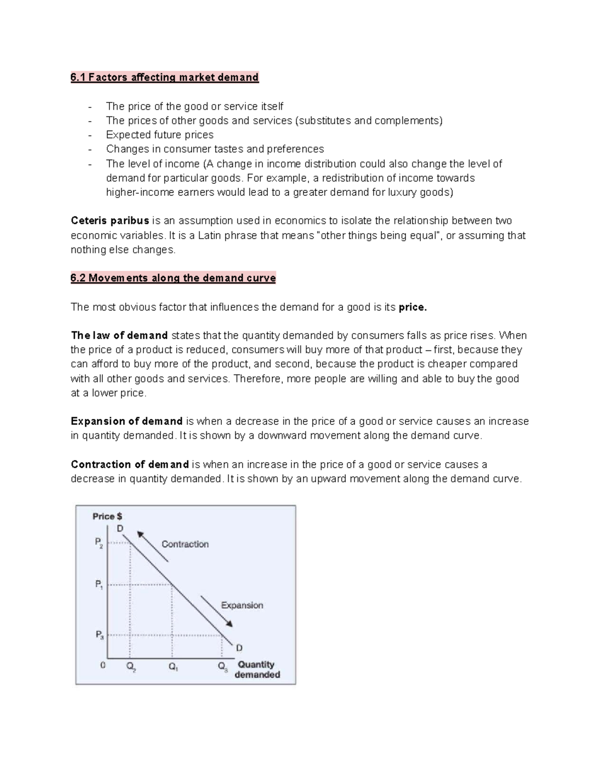 Markets Notes: Factors Affecting Demand, Supply, and Equilibrium - Studocu