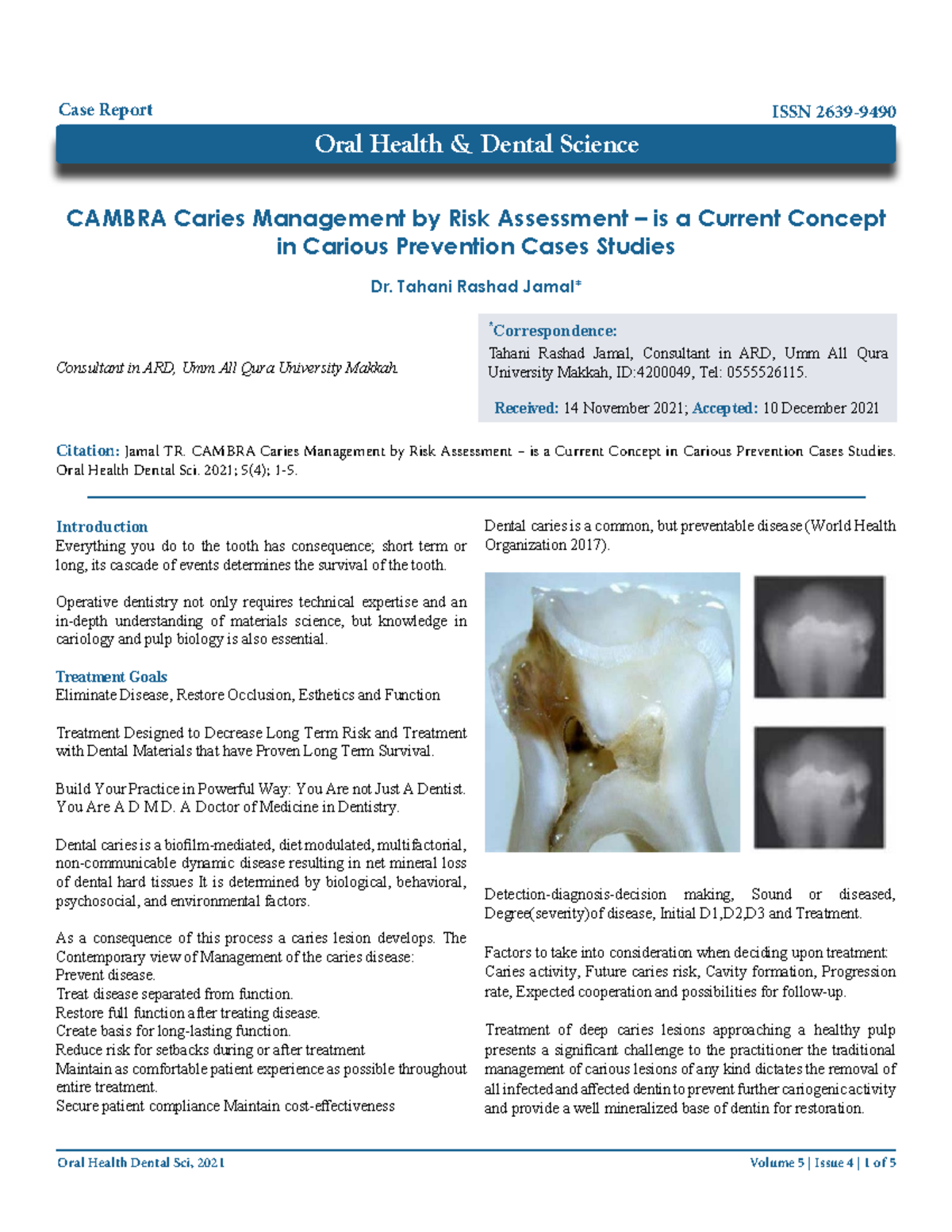 CAMBRA (Caries Management by Risk Assessment) in Dental Prevention ...