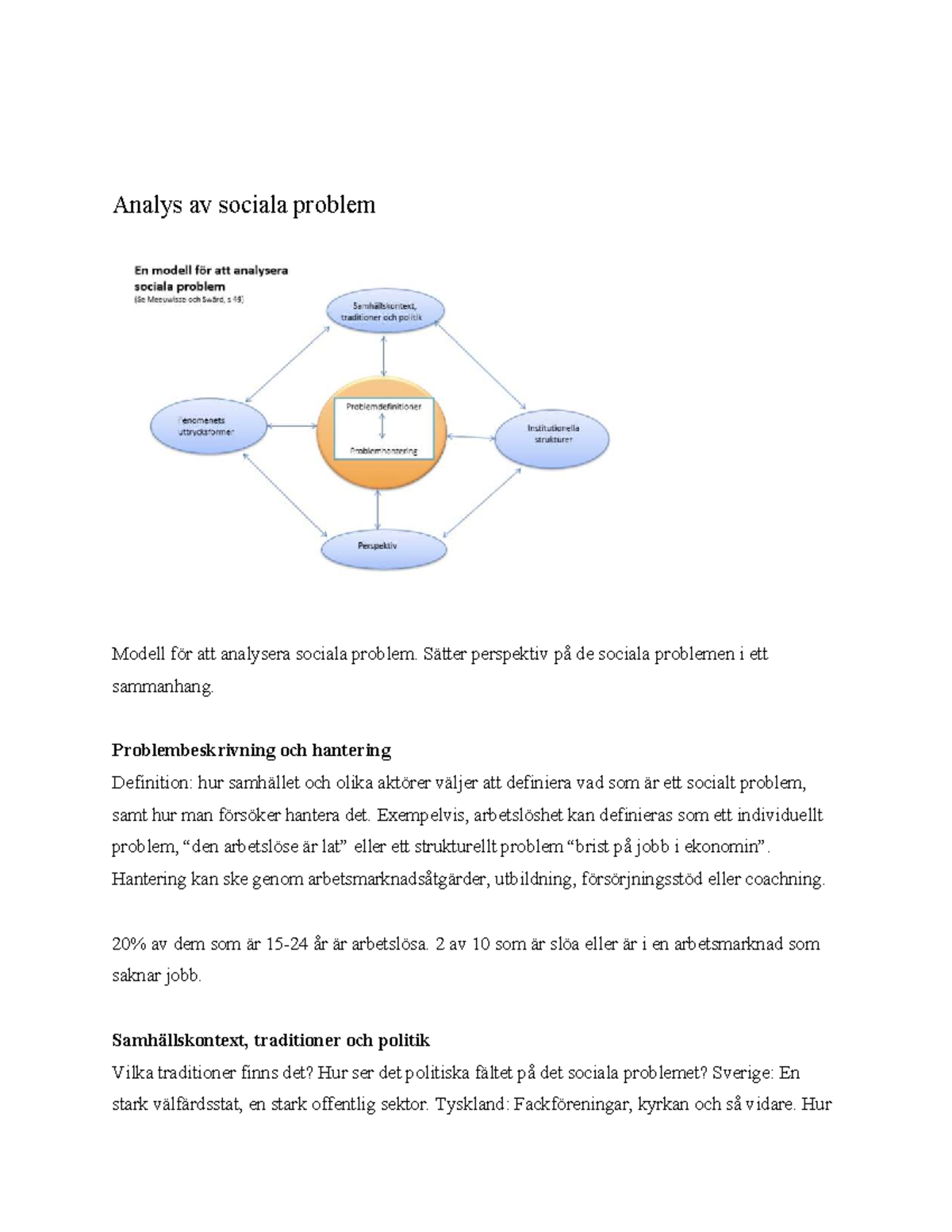 Sociala Problem: Definitioner och Hantering - Föreläsning 2 (25-09-03 ...