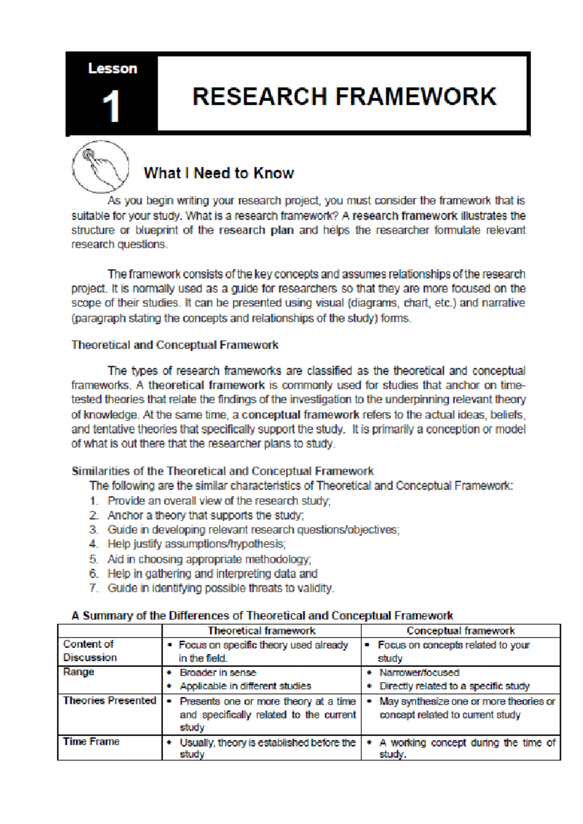 Lesson 1: Research Framework - Key Concepts & Models (RESEARCH 101 ...
