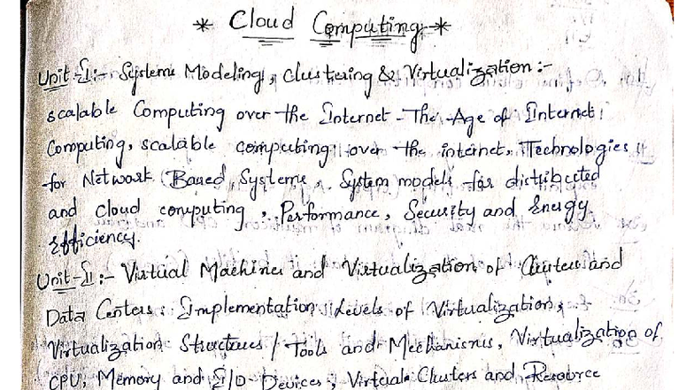 CC All Units - Complete R20 JNTUK Notes for Exam Preparation - Studocu