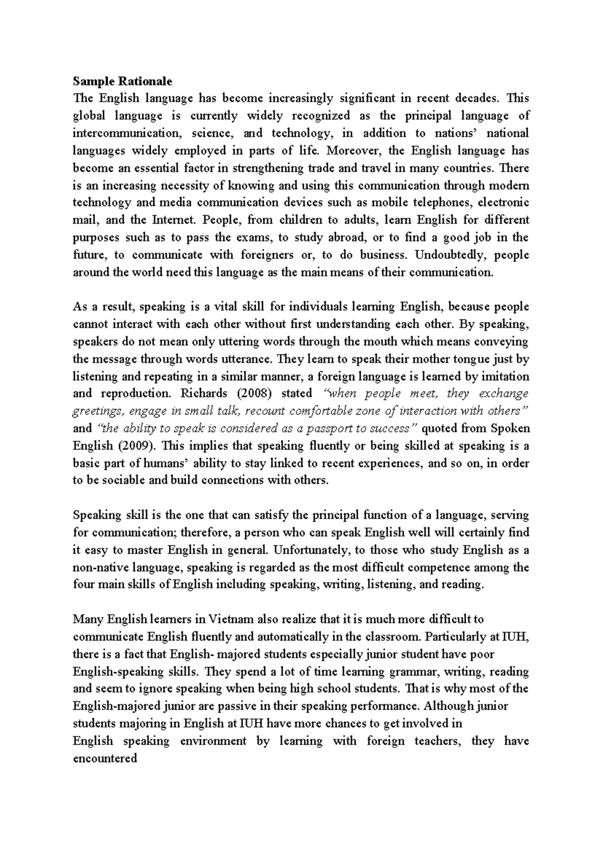 Developing a Model of Learning Strategies for Speaking English at ...