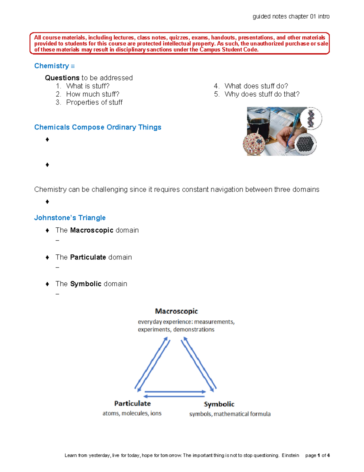 Guided Notes: CHM 101 - Intro to Chemistry & Scientific Method - Studocu