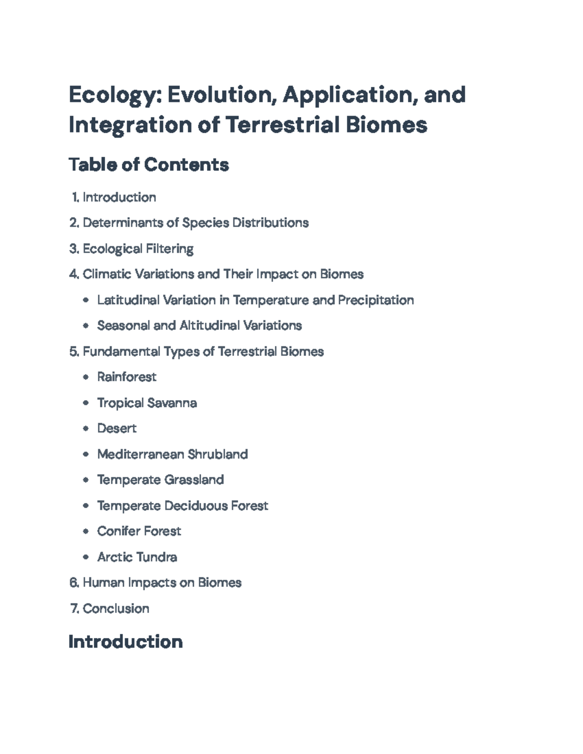 Ecology 101: Evolution and Integration of Terrestrial Biomes - Ecology ...
