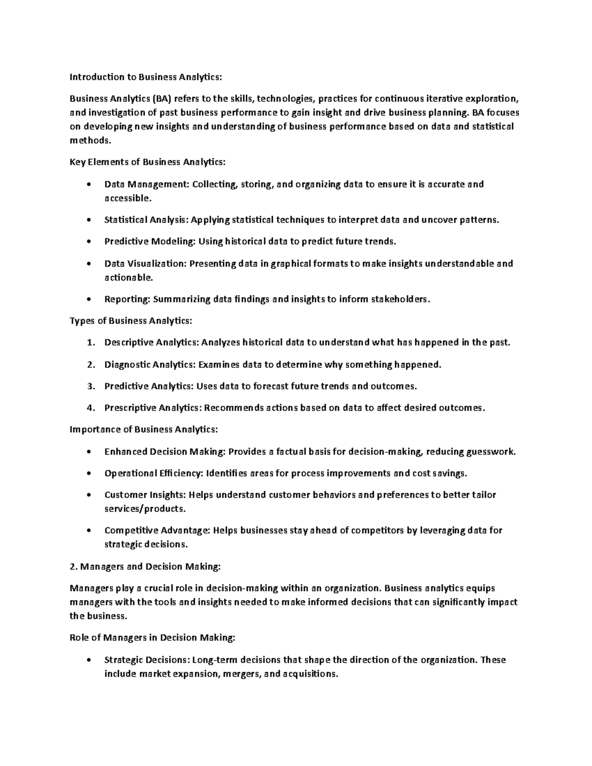 Introduction to Business Analytics: Chapter 8 Insights and Applications ...