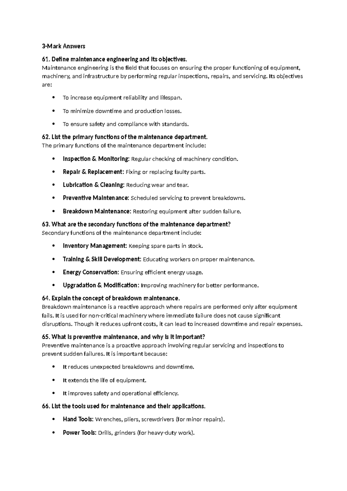 ISS CH 3 - Maintenance Engineering Concepts and Practices - Studocu