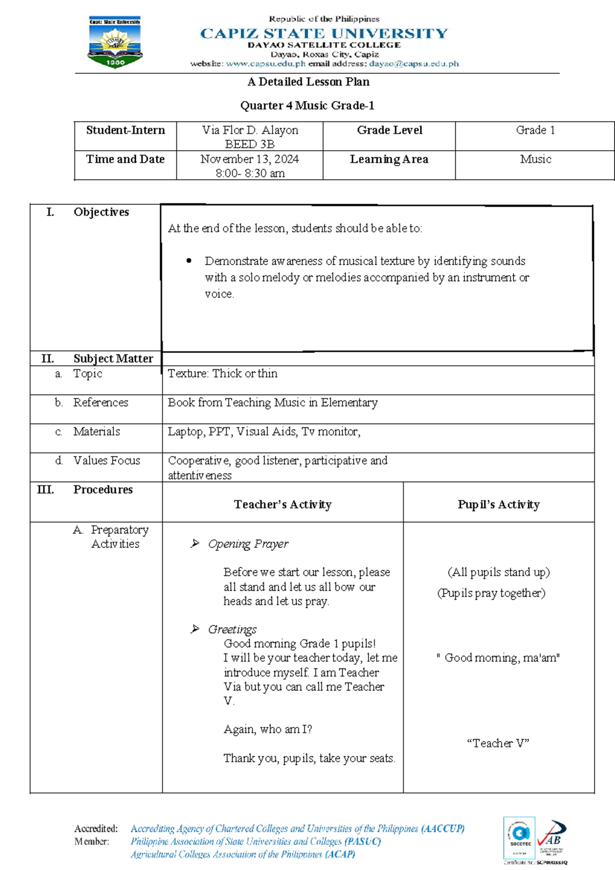 Timbre-lp-salanatin - A Detailed Lesson Plan Quarter 4 Music Grade ...