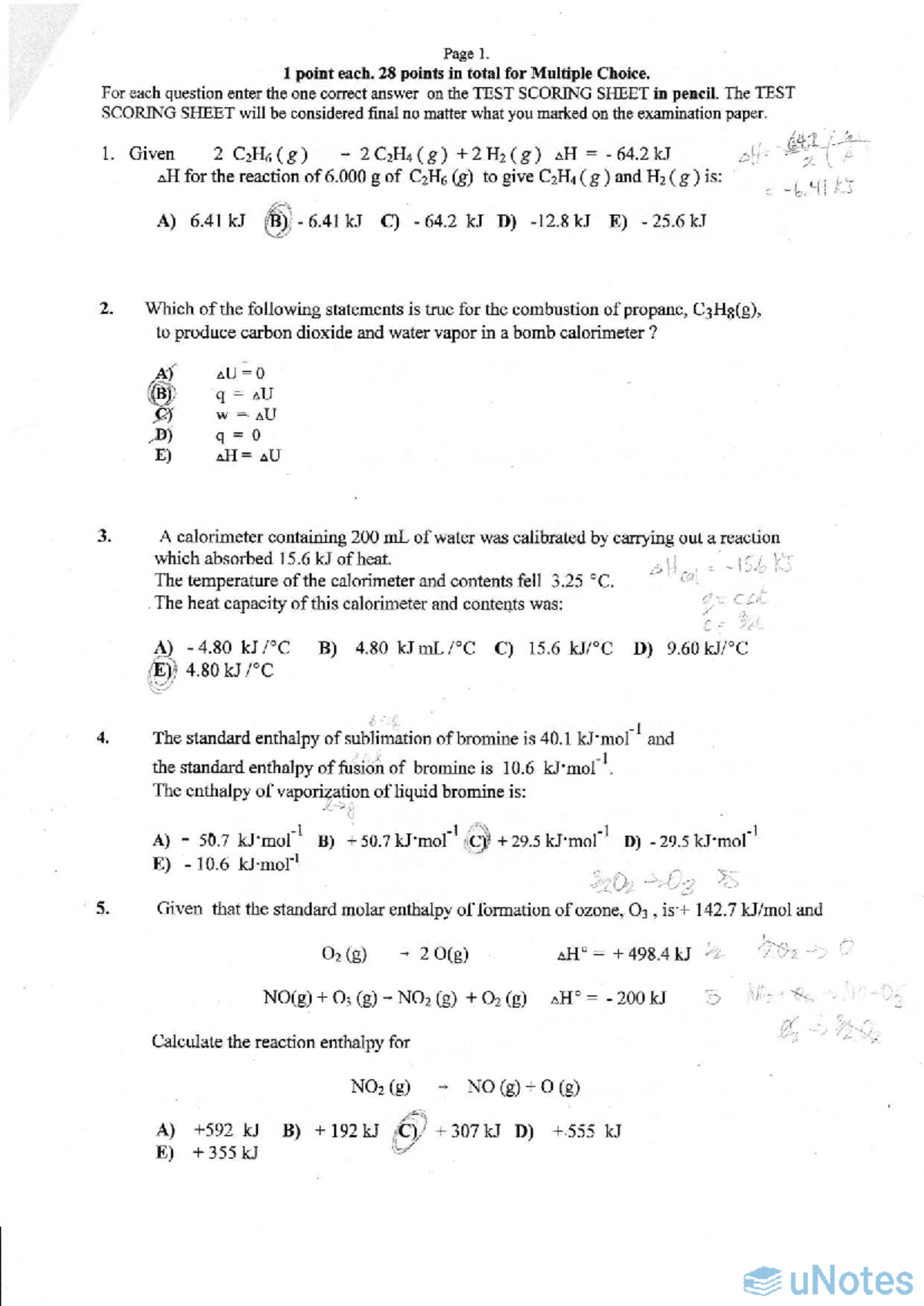 Chem 101 Midterm Review: Key Concepts and Practice Questions - Studocu