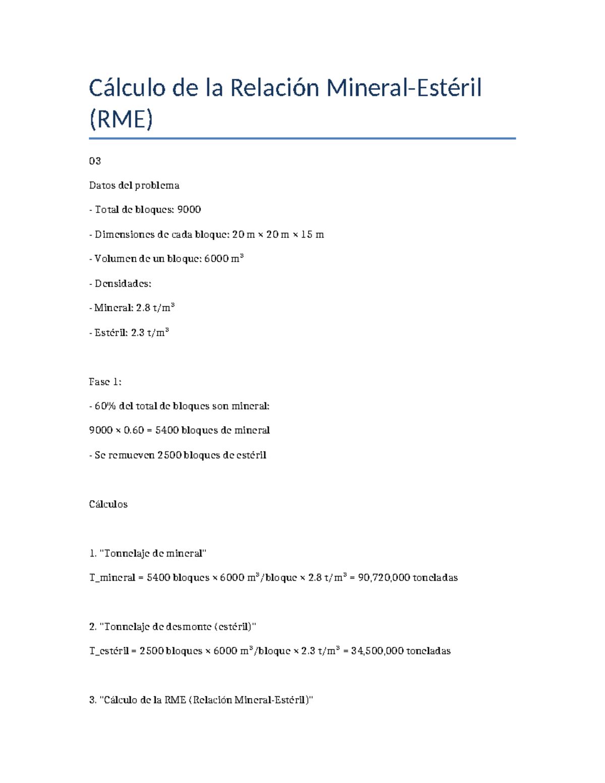 Calculo RME - El RMR es un sistema de clasificación de la rocas ...