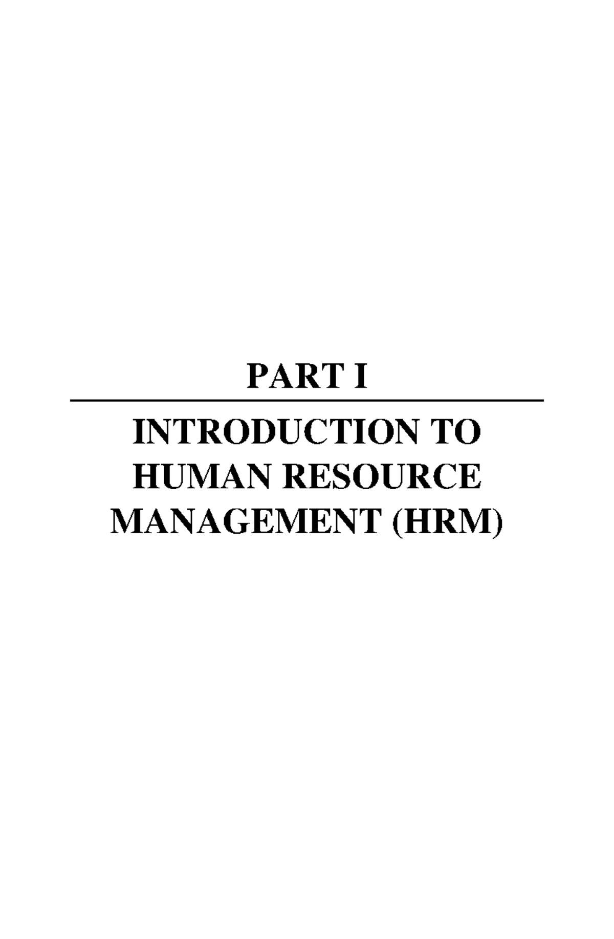 HRM 101: Introduction to Human Resource Management - Chapter 1 Overview ...