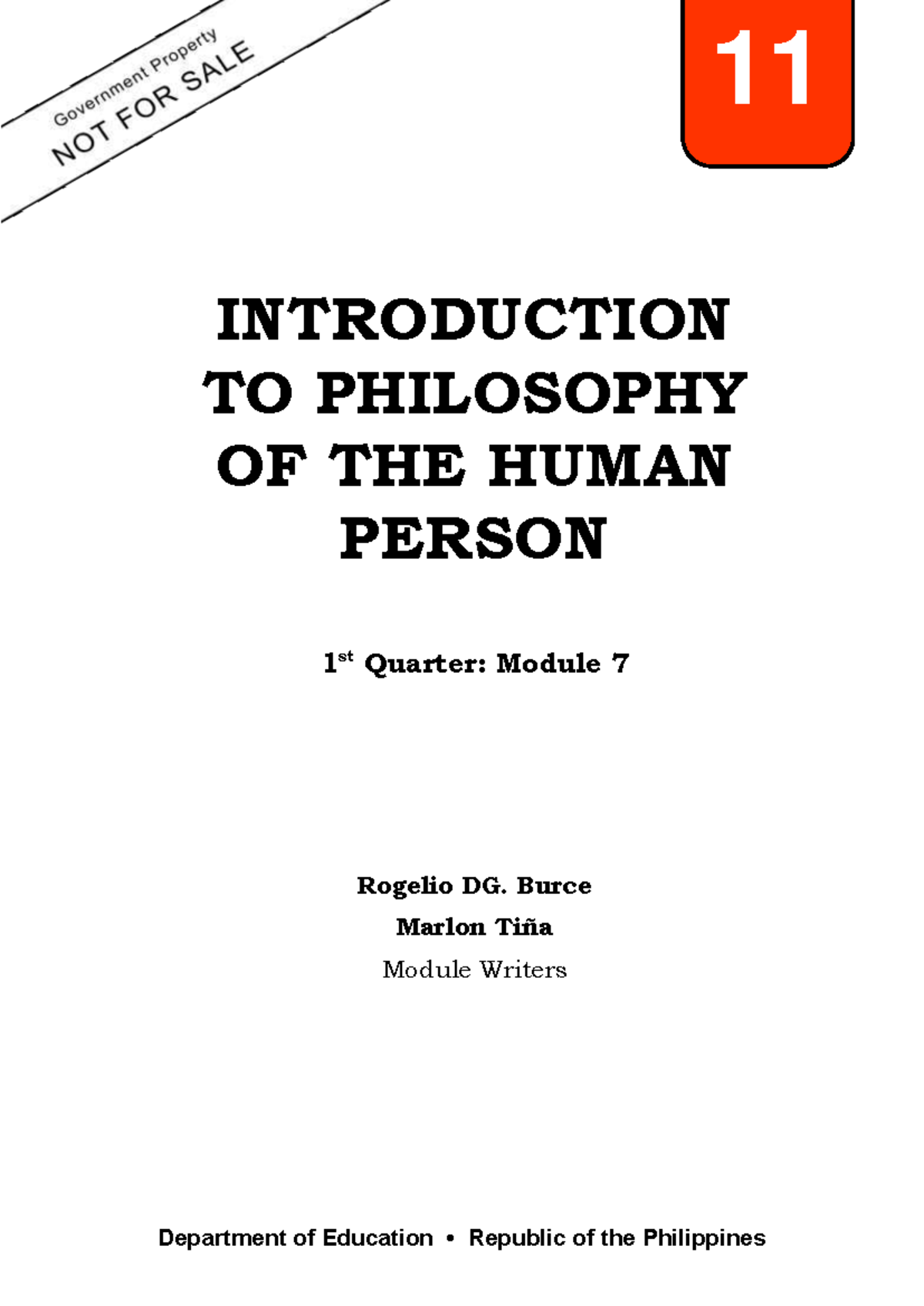 Grade 11: Intro to Philosophy of the Human Person - Module 7 - Studocu