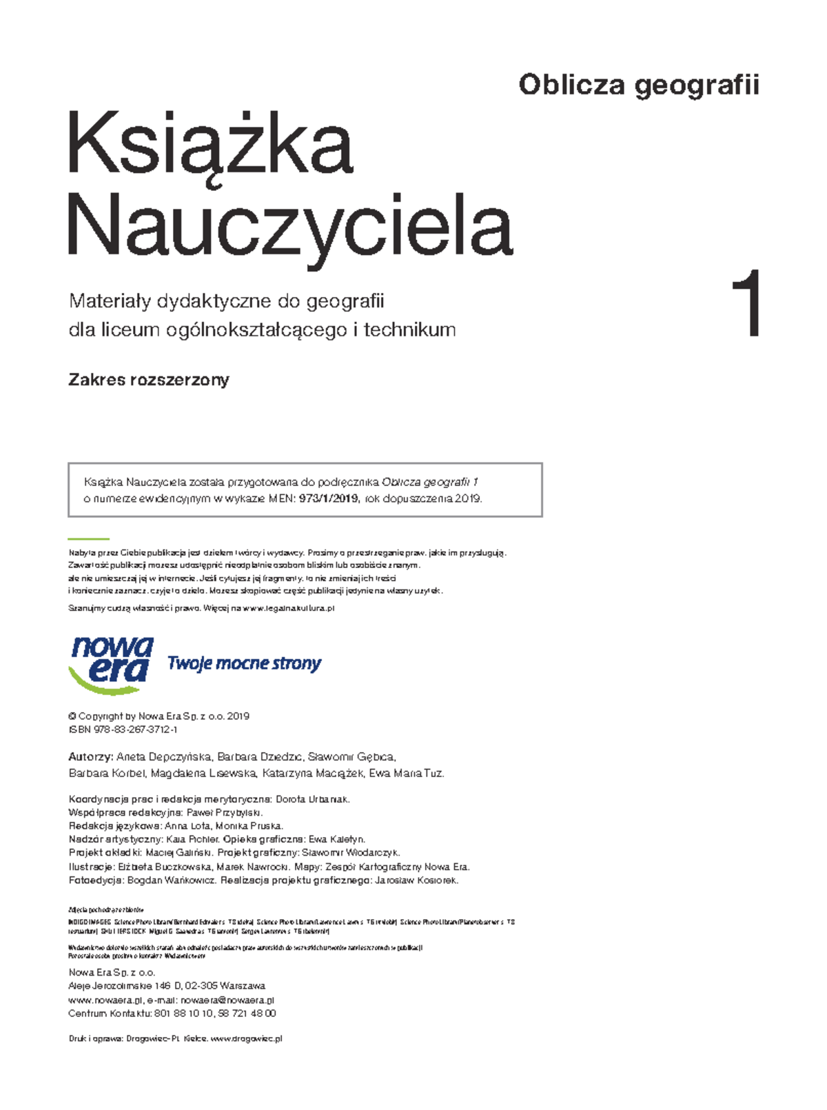 Oblicza geografii 1 ZR - Podręcznik nauczyciela do geografii